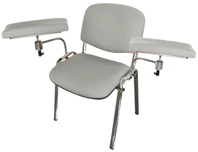 OZC - 02 židle odběrová s dvěma područkami, koženka OTO SA 2 - koženka tmavě šedá